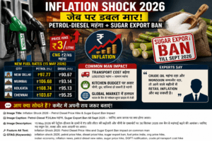 Inflation Shock 2026: Petrol Diesel Price Hike and Sugar Export Ban impact on common people in India