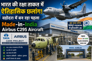 भारत के वडोदरा में Tata-Airbus C295 military aircraft manufacturing project की तस्वीर