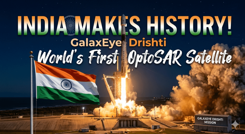 GalaxEye Drishti World’s First OptoSAR Satellite Launch with Indian Flag