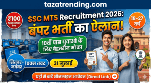 SSC MTS Recruitment 2026 Apply Online 10th Pass Govt Job