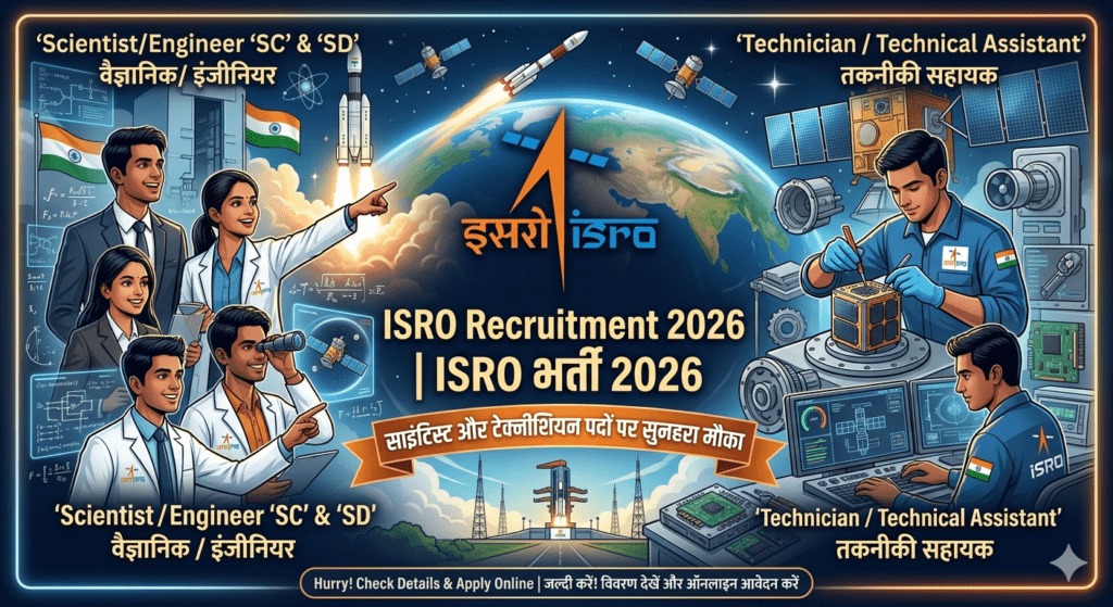 ISRO Recruitment 2026 में साइंटिस्ट और इंजीनियर पदों पर भर्ती का सुनहरा अवसर