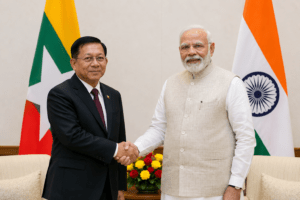 Myanmar President India Visit 2026: भारत-म्यांमार संबंधों को नई मजबूती देने की दिशा में बड़ा कदम Myanmar President Min Aung Hlaing meeting Prime Minister Narendra Modi during official India visit 2026