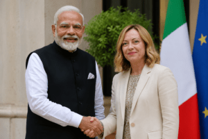 PM Modi gifting Melody toffee to Giorgia Meloni in Rome Italy 2026