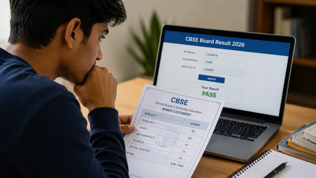 CBSE Class 10 and 12 students checking board exam results and re-evaluation process
